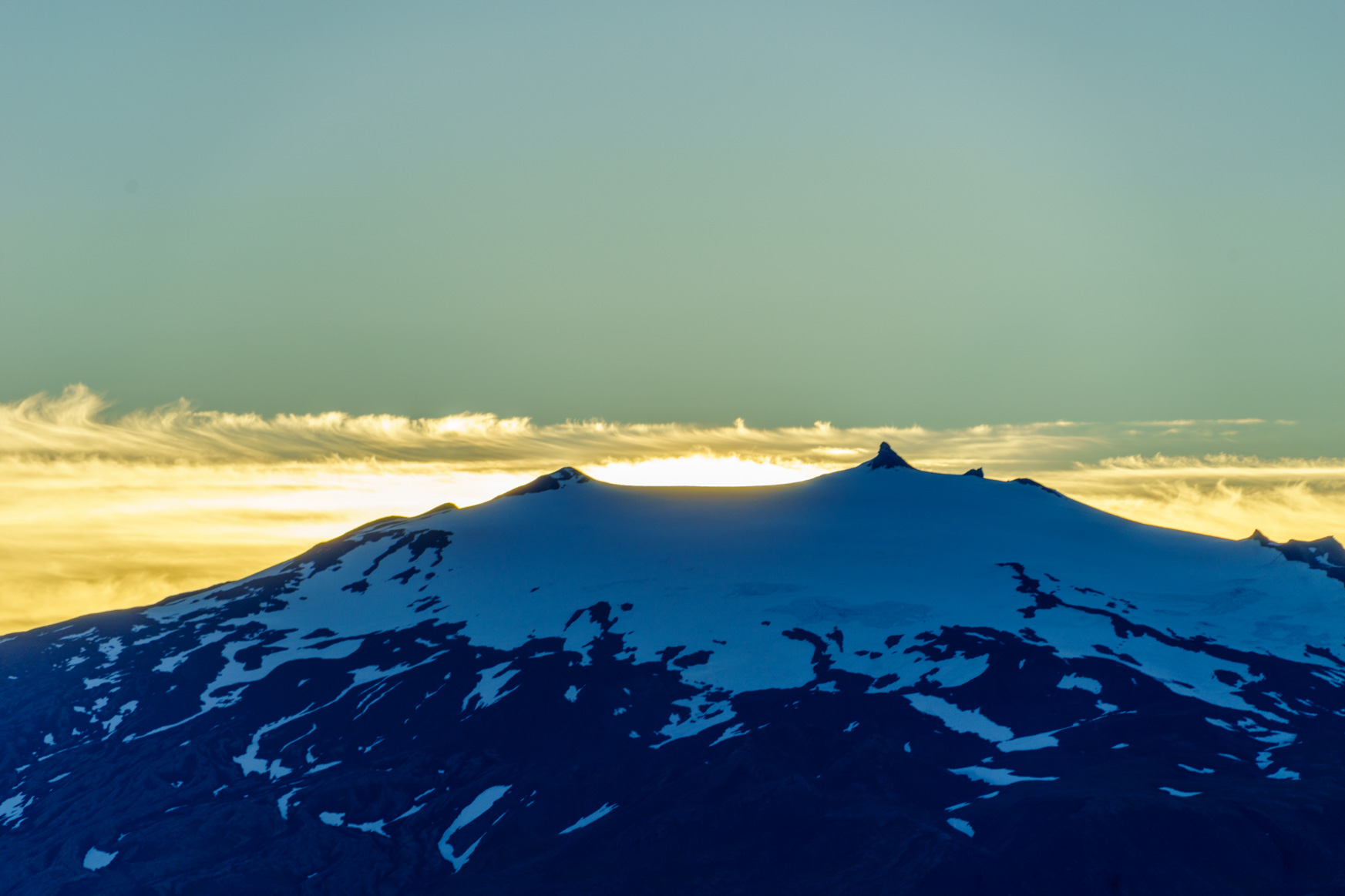 Snæfelljökull in der (Mitternacht)Sonne